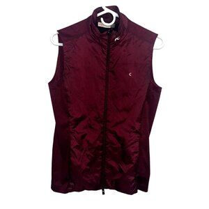 Kjus Womens Burgundy Lightweight Zip-Up Vest Size 38 M Made In Indonesia